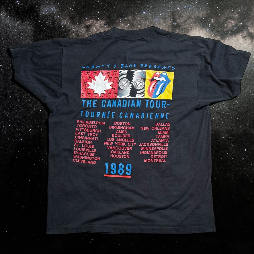 Vintage Rolling Stones Steel Wheels Tour Band T-Shirt from 1989