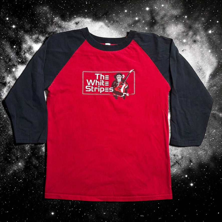 Vintage 2002 The White Stripes "Monkey" raglan baseball shirt